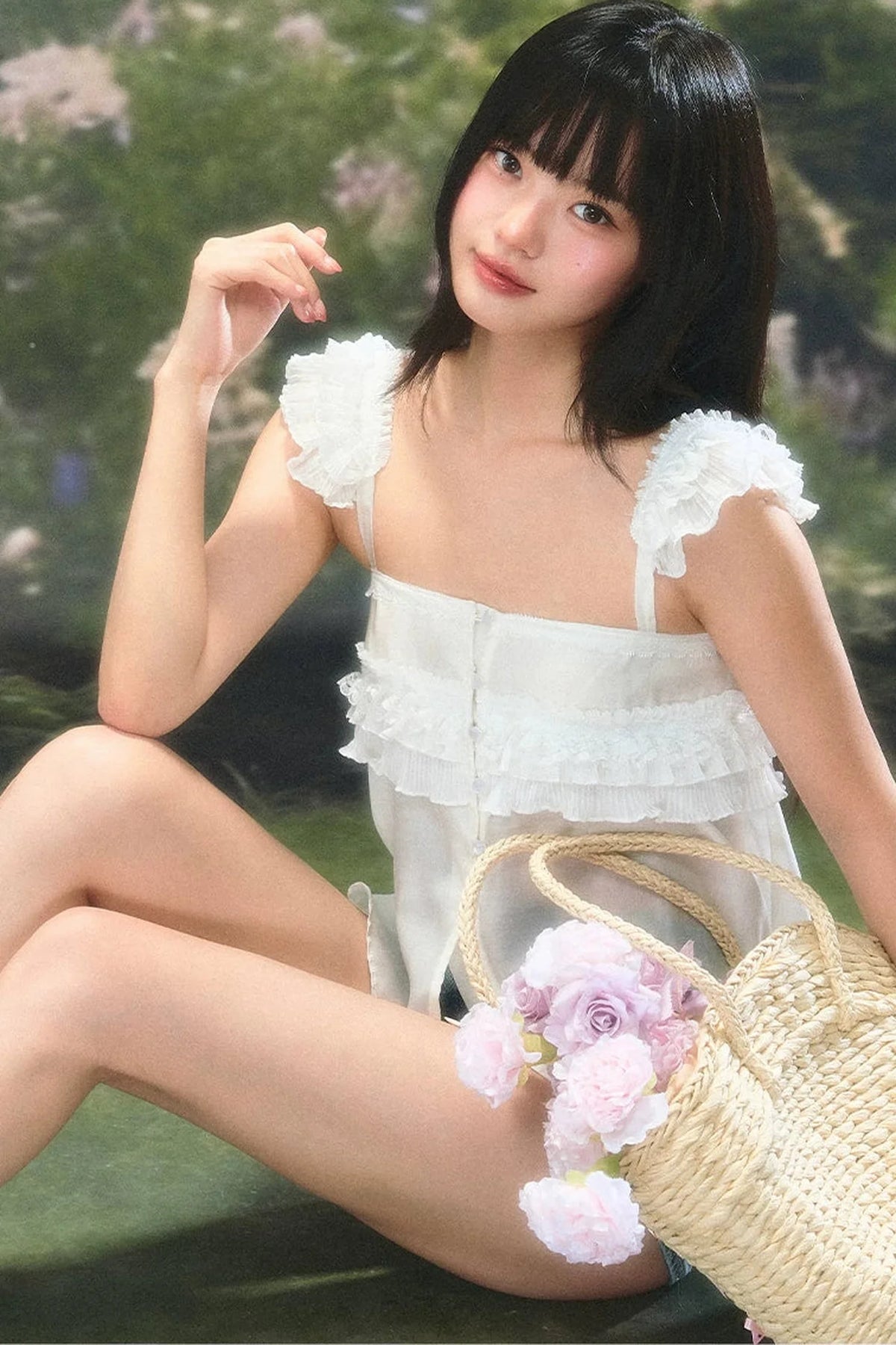 Flutter Sleeve Babydoll Top Set-Up