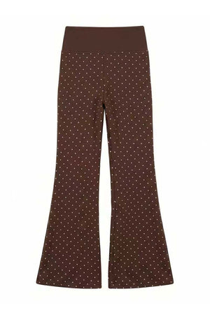 Flutter Sleeve Knit Top and Polka Dot Pants Set-Up
