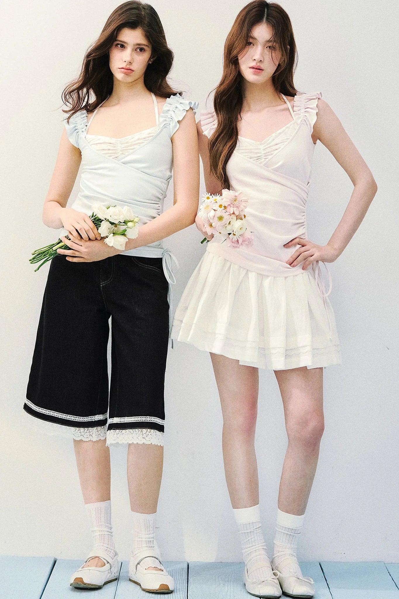 Flutter Sleeve Spliced T-Shirt
