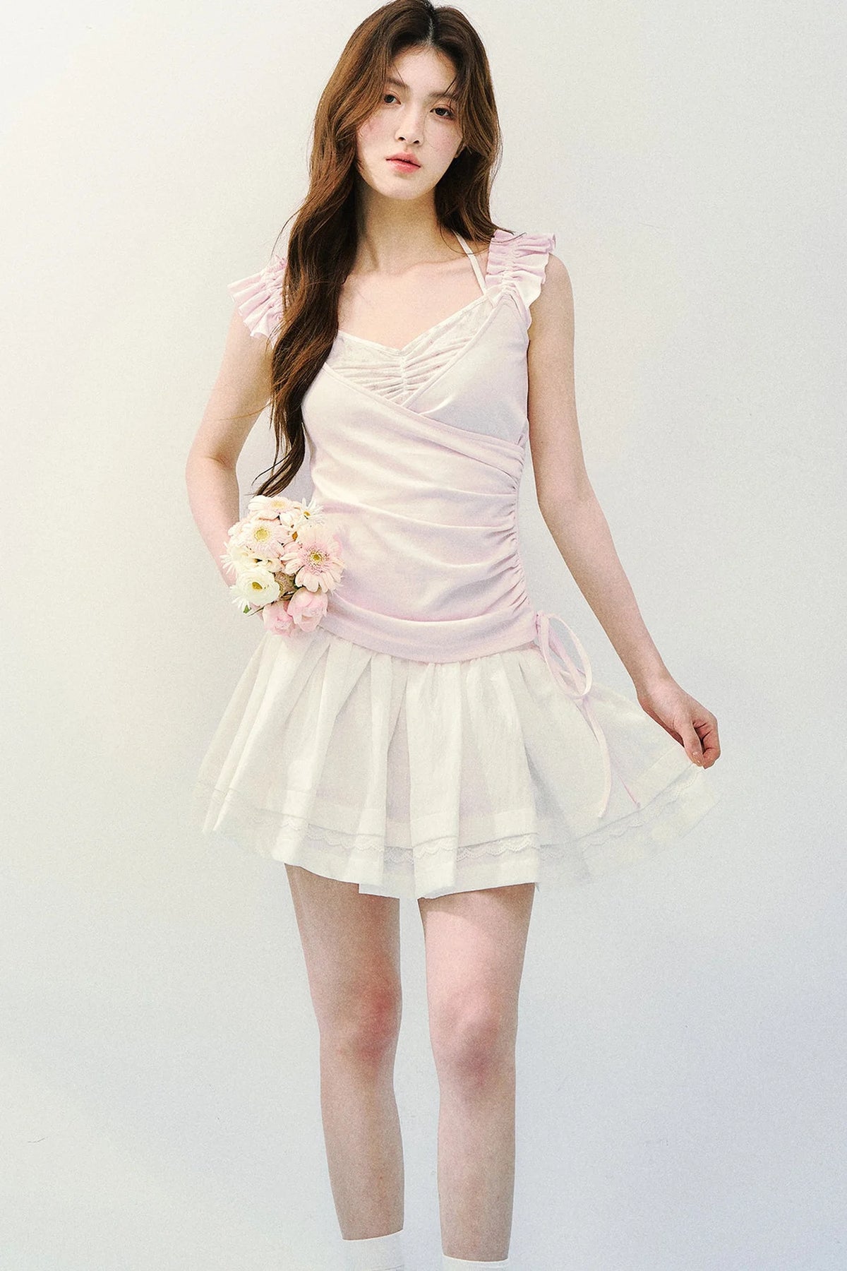 Flutter Sleeve Spliced T-Shirt