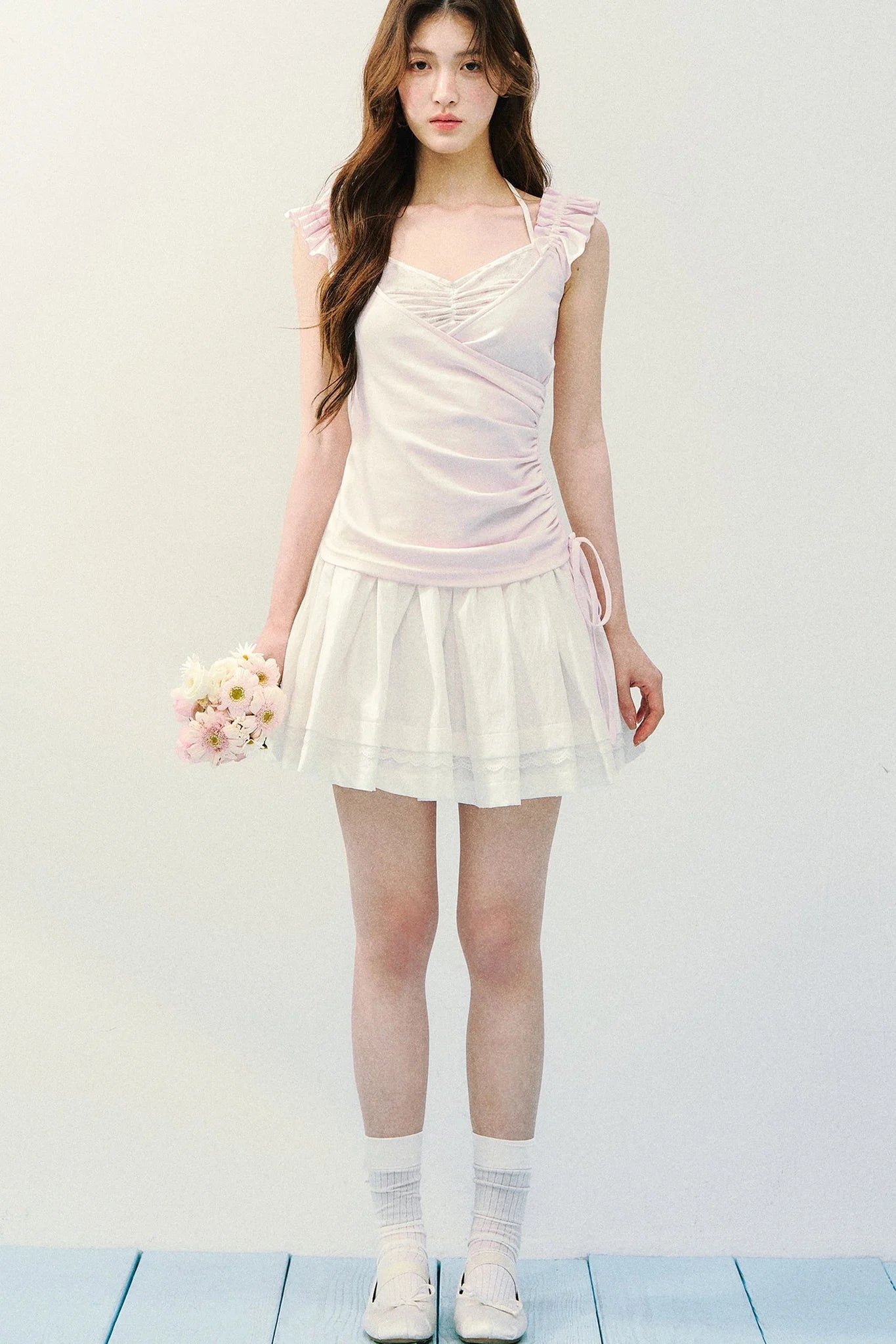 Flutter Sleeve Spliced T-Shirt