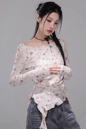 Fluttering Spring Flowers Blouse