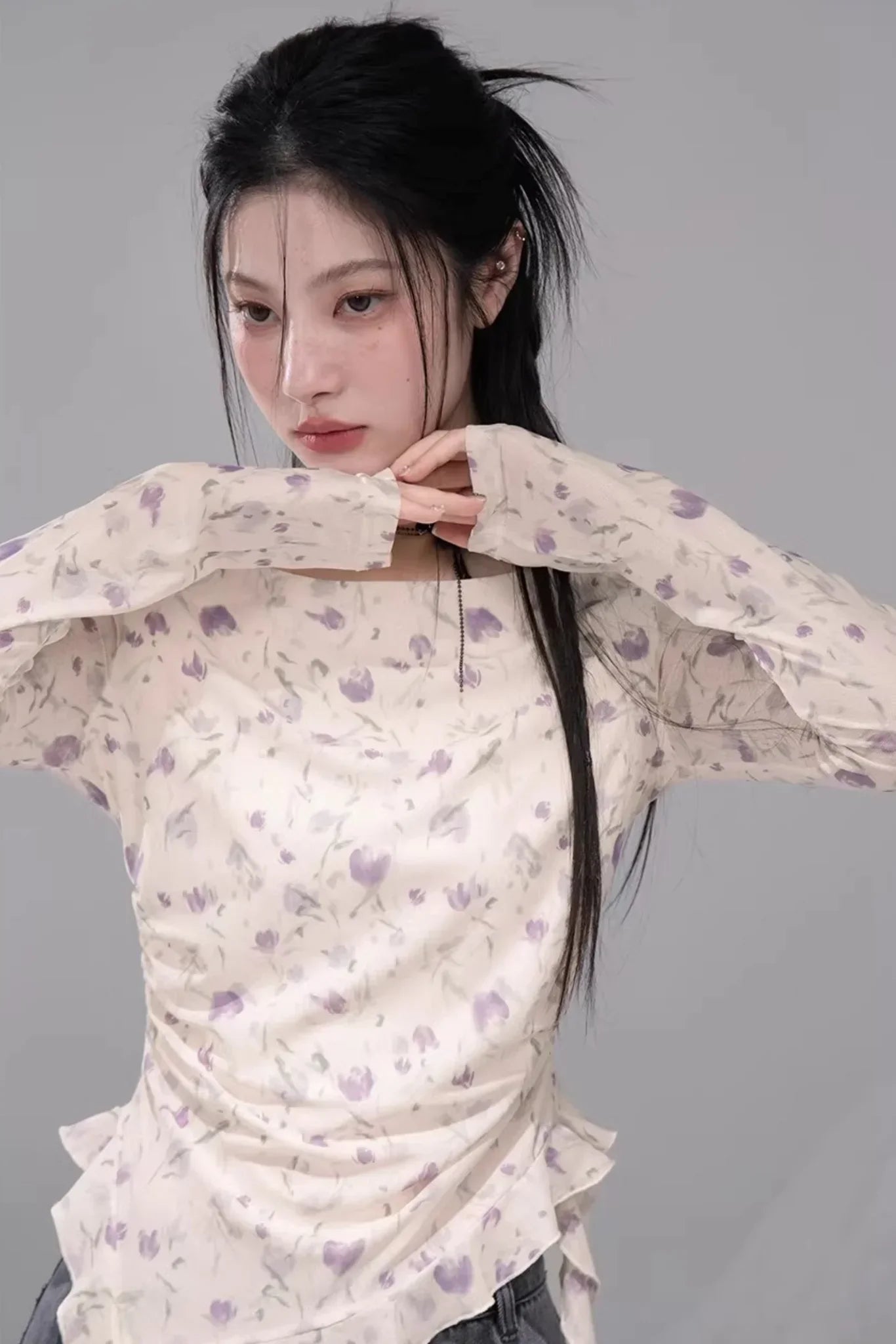 Fluttering Spring Flowers Blouse