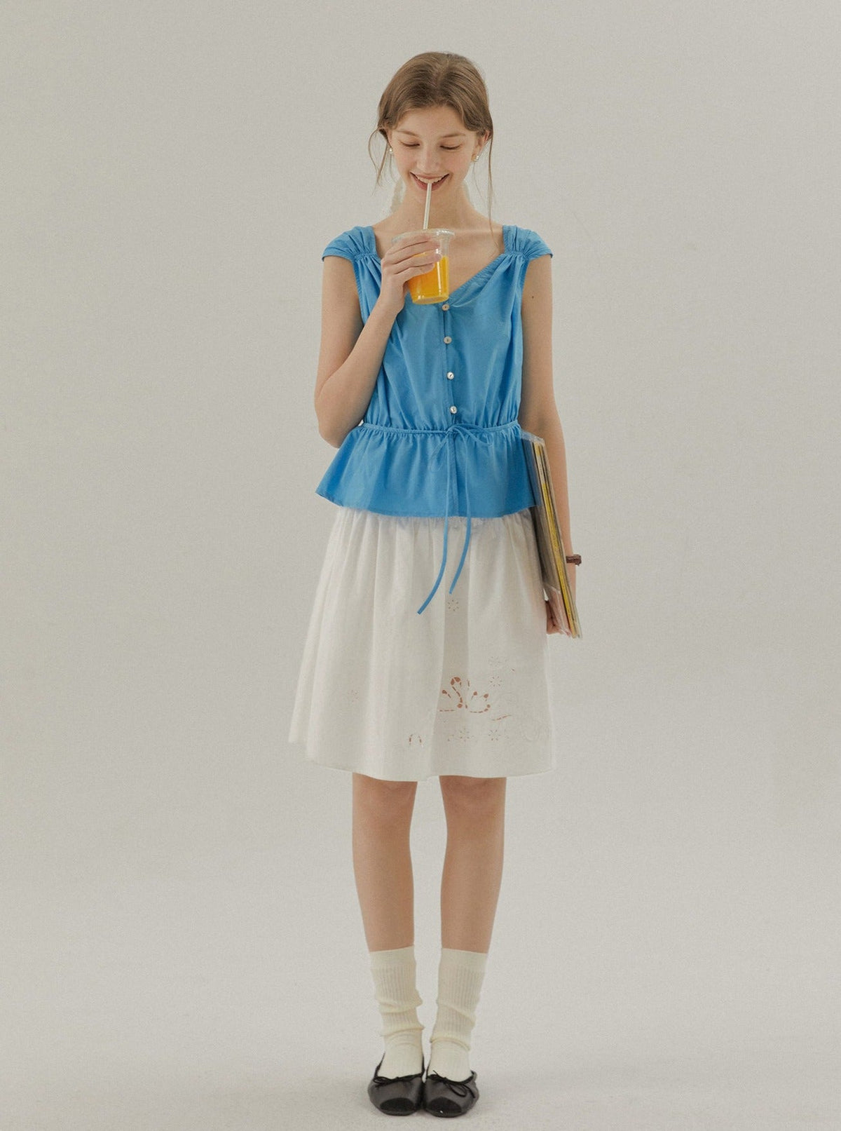 Fly Sleeve Waist Shirt Cropped Top