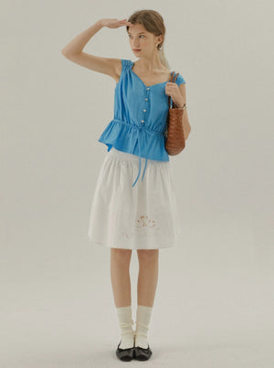Fly Sleeve Waist Shirt Cropped Top