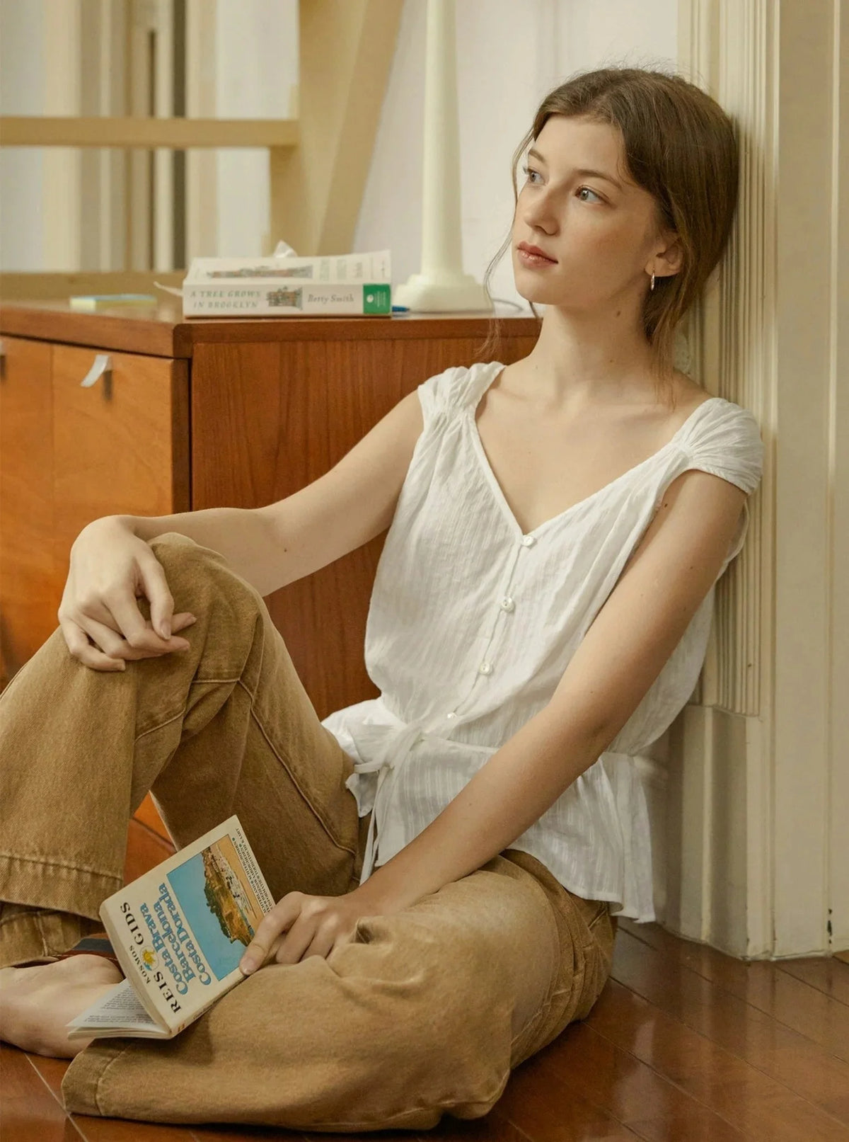 Fly Sleeve Waist Shirt Cropped Top