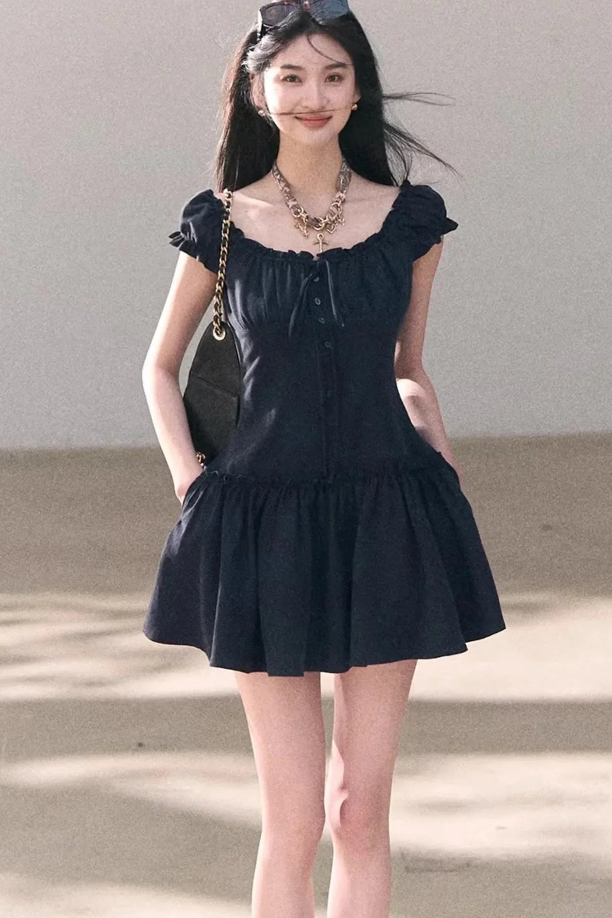 Fog in the Forest Linen Dress