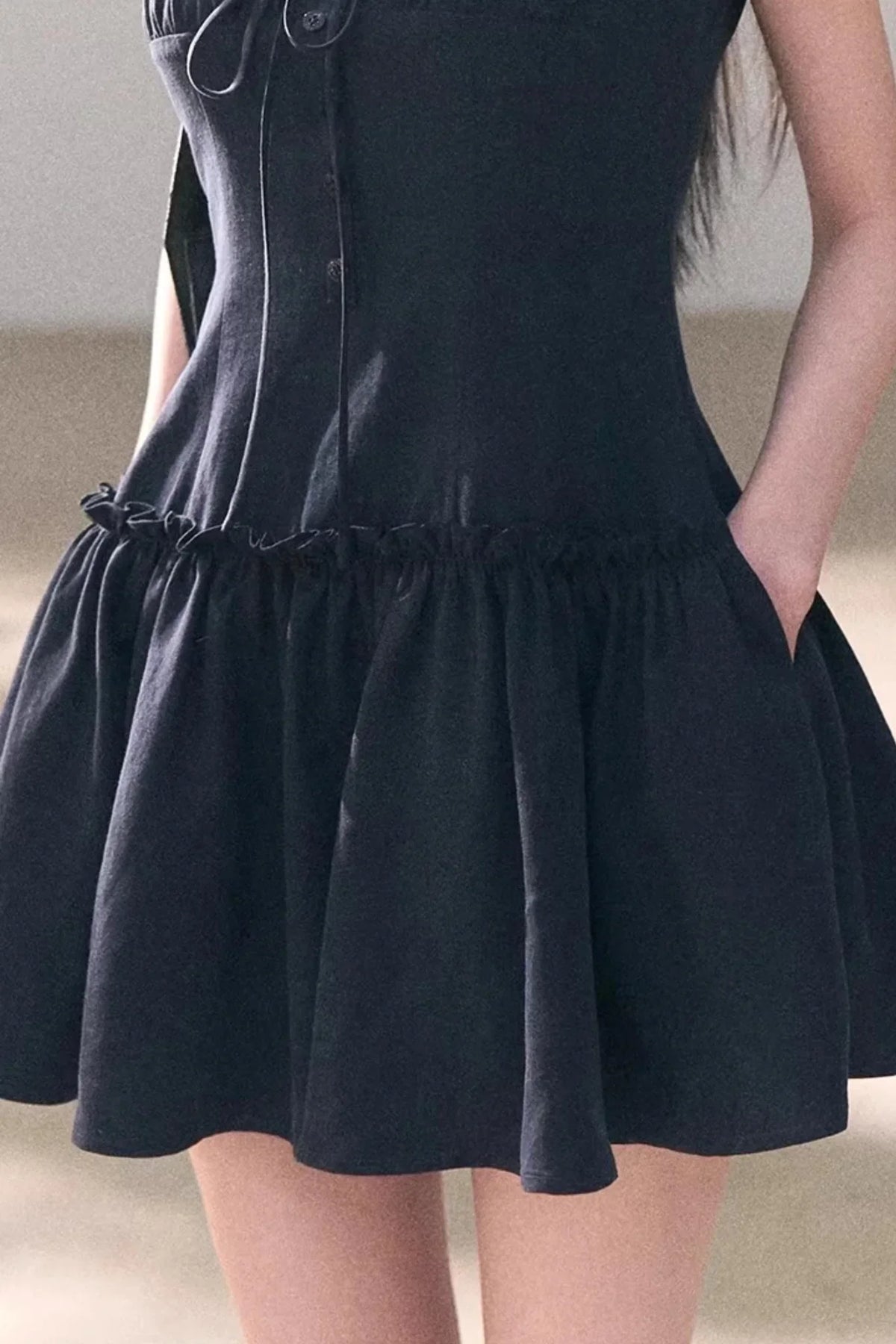 Fog in the Forest Linen Dress