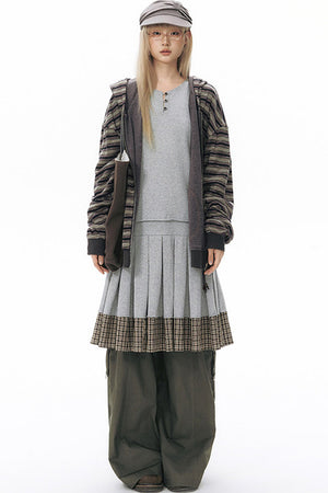 Foldable Hem Wide Leg Pants