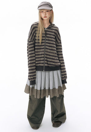 Foldable Hem Wide Leg Pants