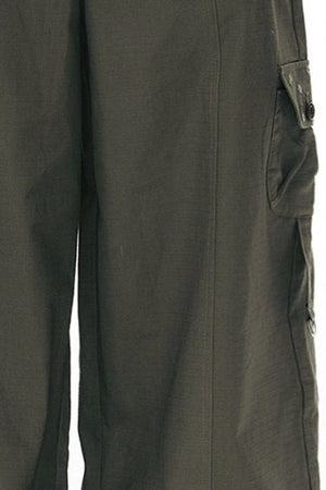 Foldable Hem Wide Leg Pants