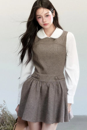 Fragile Pine Vest Dress And Shirt Set-Up
