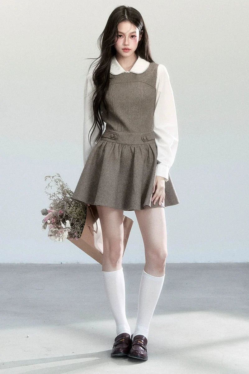 Fragile Pine Vest Dress And Shirt Set-Up