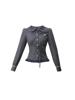 Fragile Preppy Style Shirt Skirt Set-Up