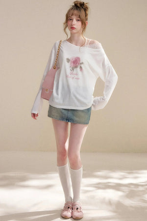 Fragmented Galaxy Denim Skirt