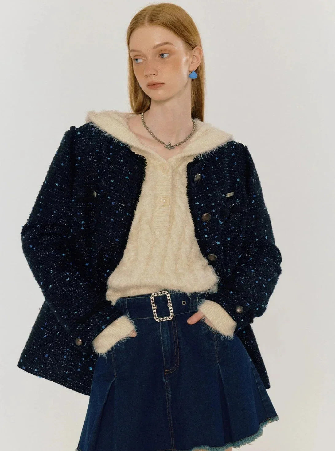 Fragrance Round Neck Cotton Jacket