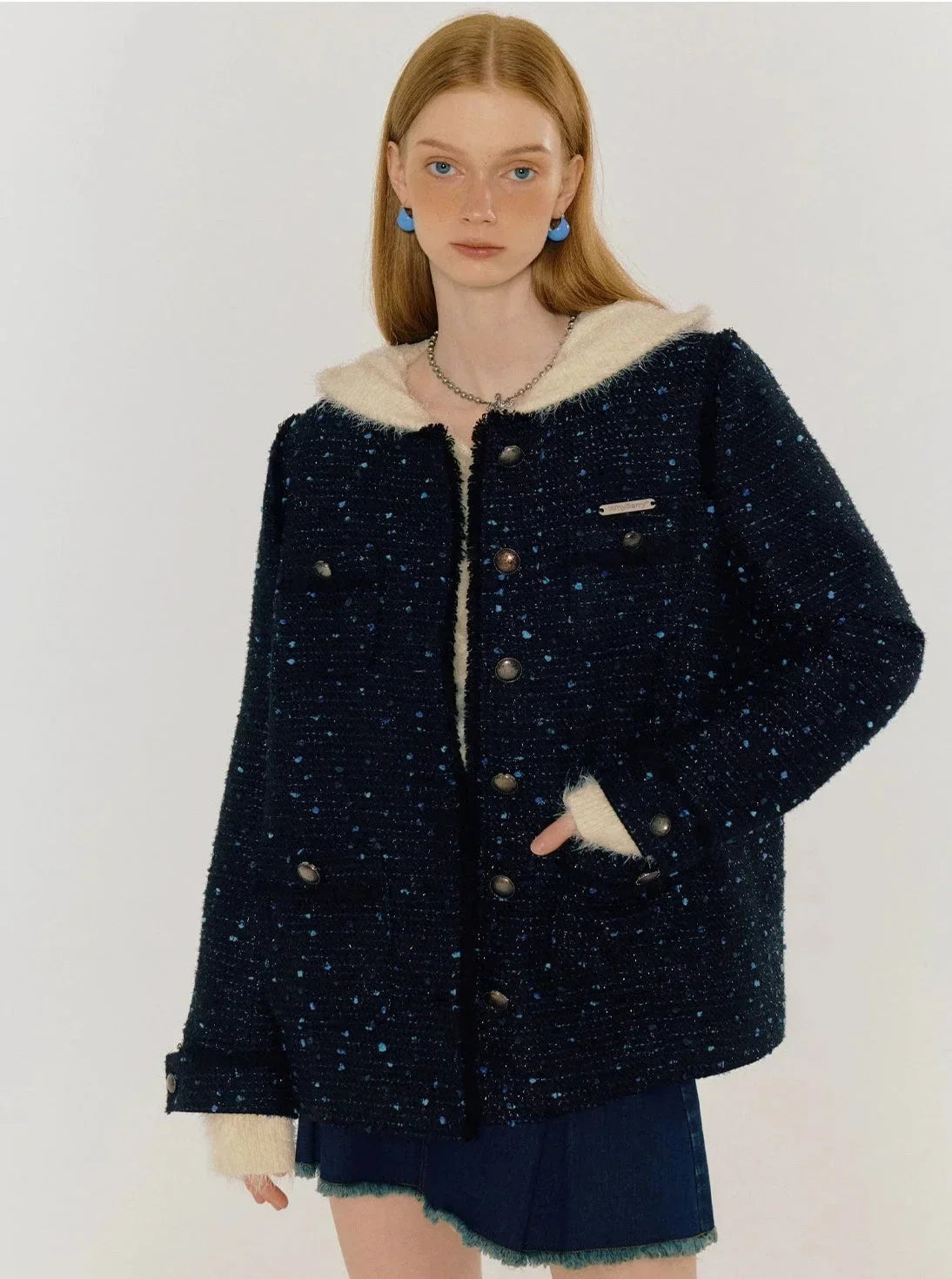 Fragrance Round Neck Cotton Jacket
