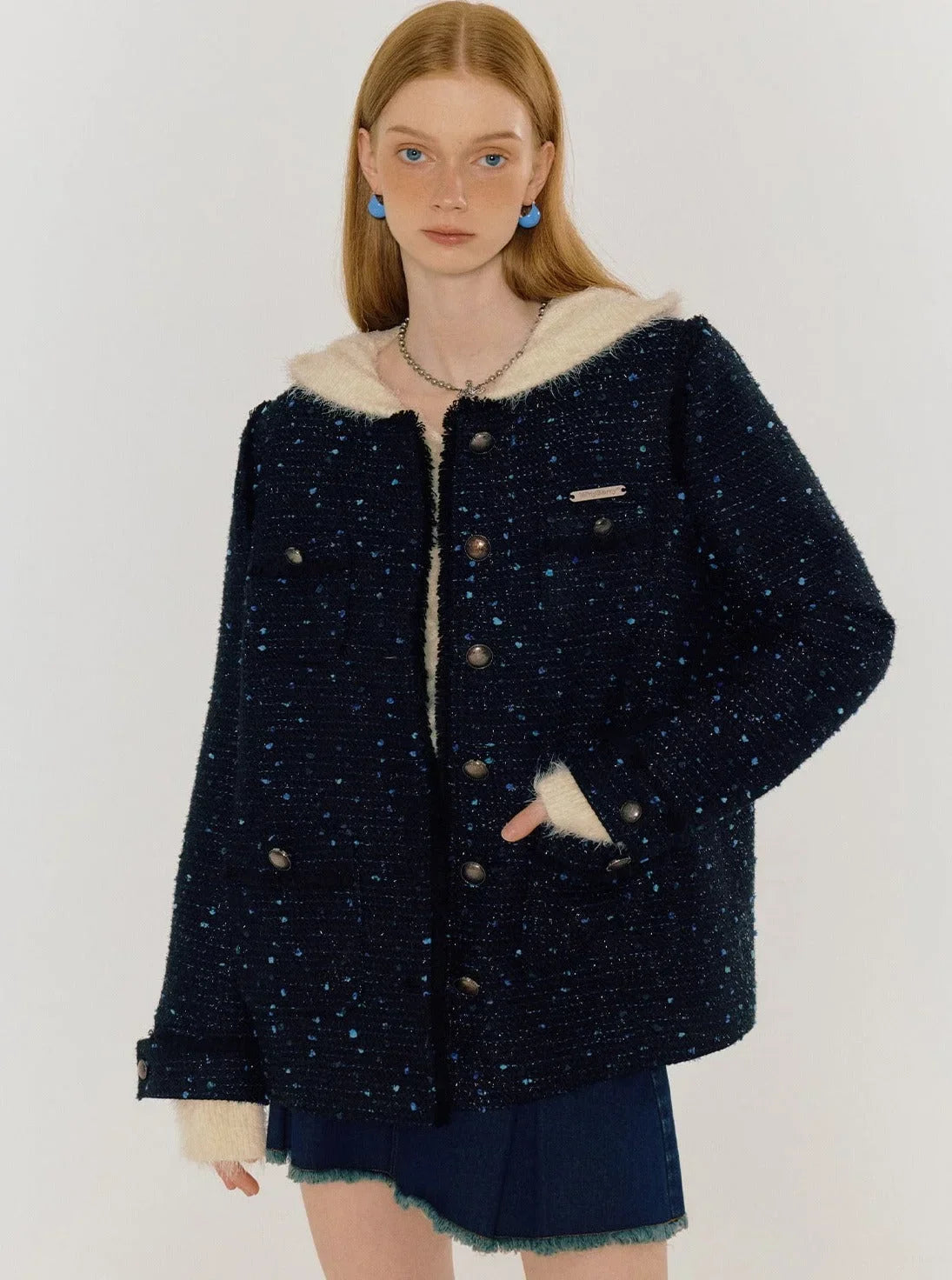 Fragrance Round Neck Cotton Jacket