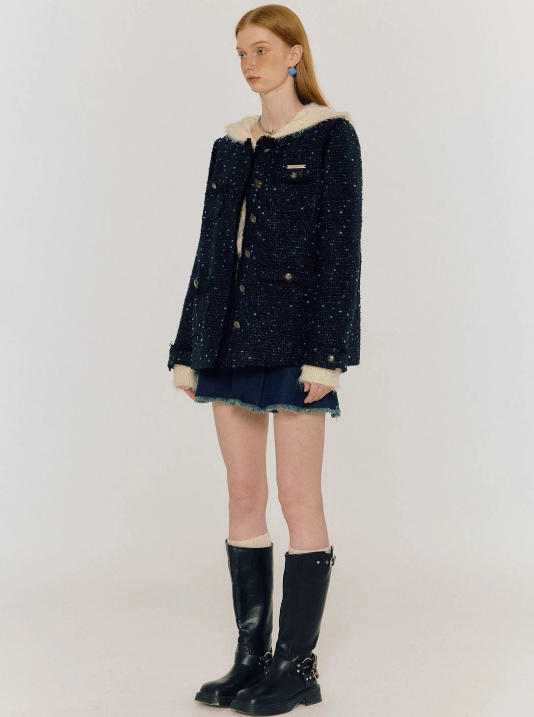Fragrance Round Neck Cotton Jacket