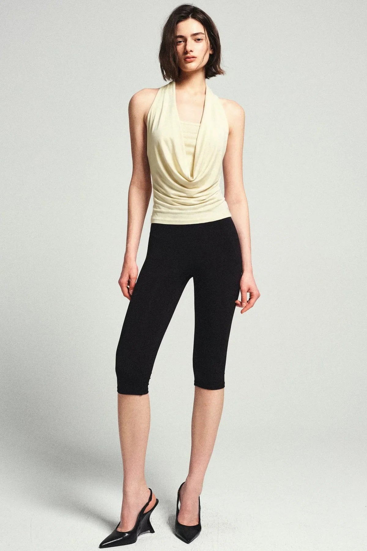 French Beaded Halter Backless Top