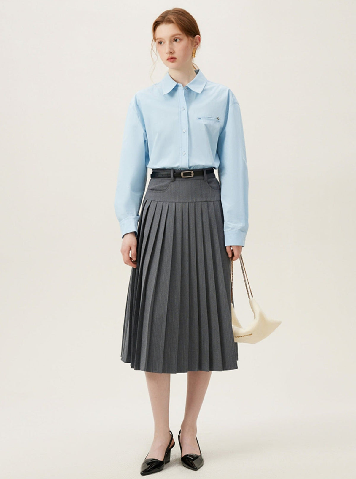 French Blazer High Waist A-Line Skirt Set-Up