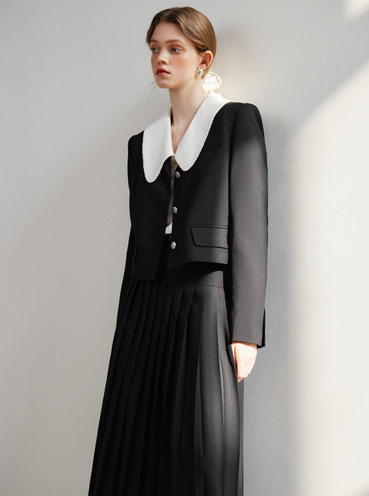 French Blazer High Waist A-Line Skirt Set-Up