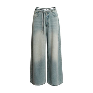 French Blue Wide-Leg Jeans