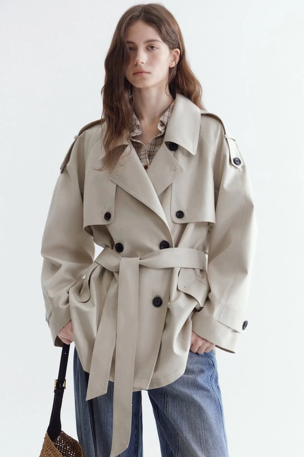 French Classic Double-Breasted Trench Coat
