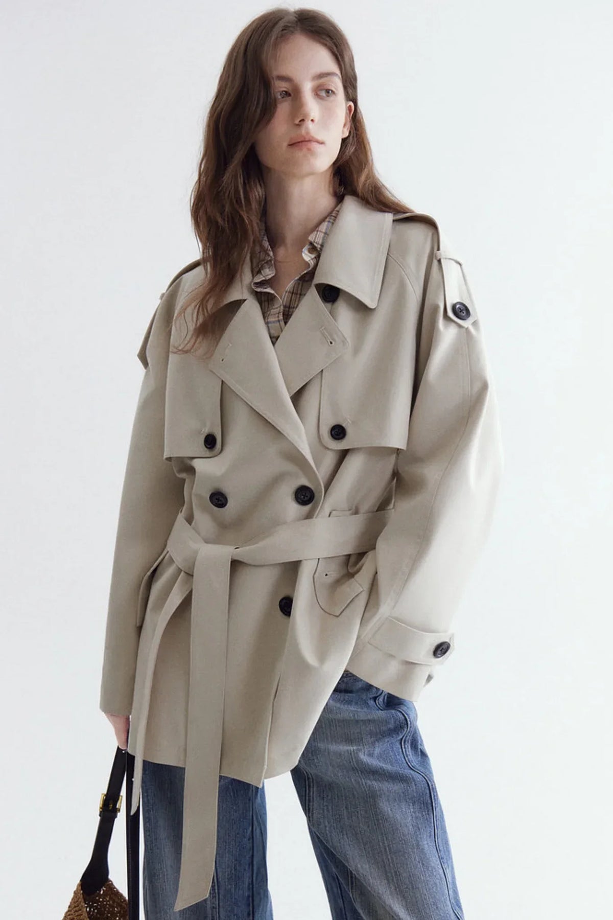 French Classic Double-Breasted Trench Coat