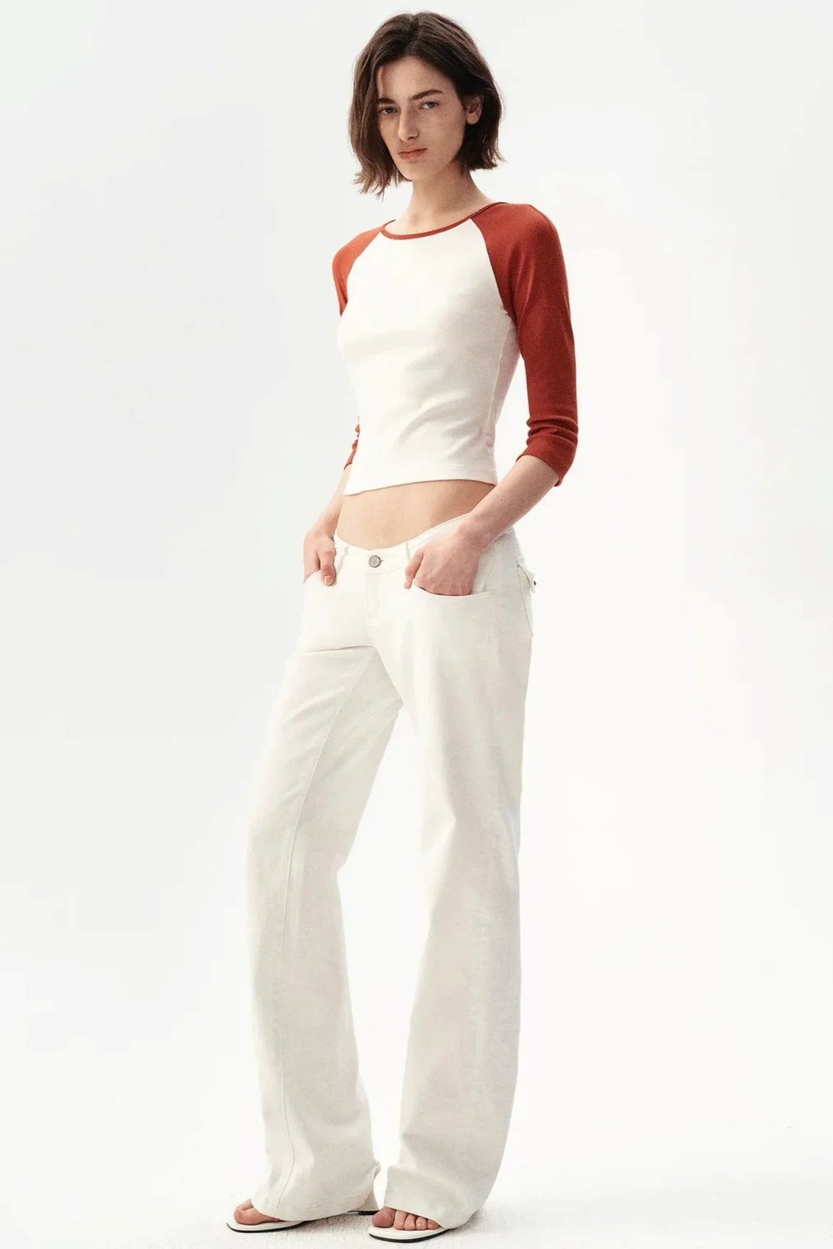 French Color-Blocked Raglan Top