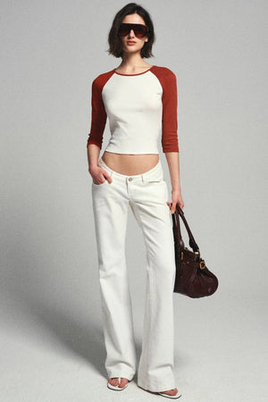 French Color-Blocked Raglan Top