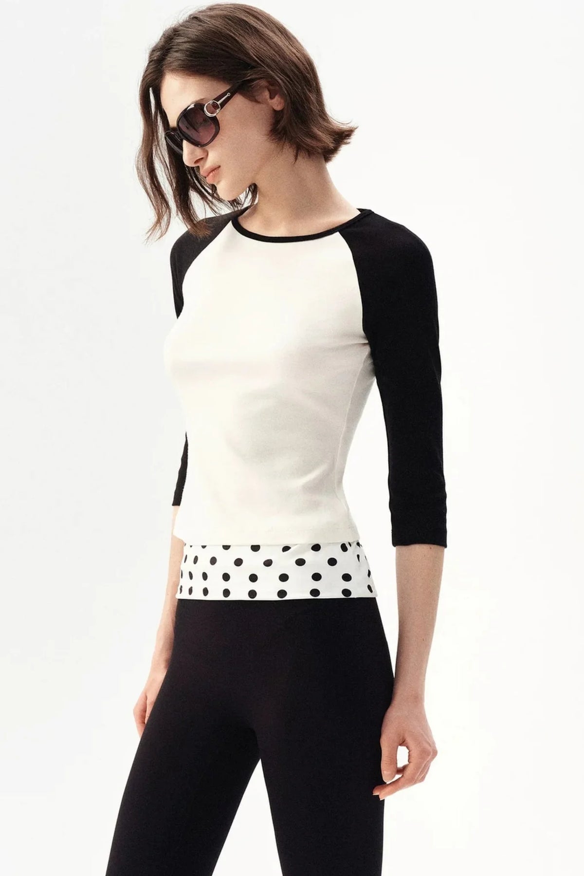 French Color-Blocked Raglan Top