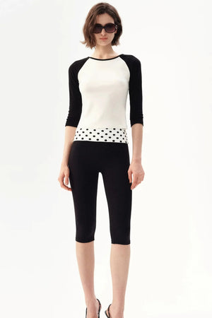French Color-Blocked Raglan Top