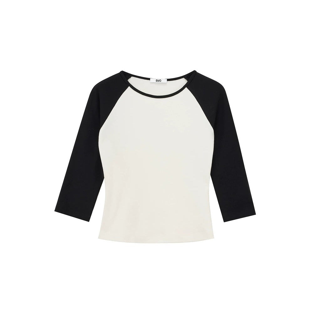 French Color-Blocked Raglan Top