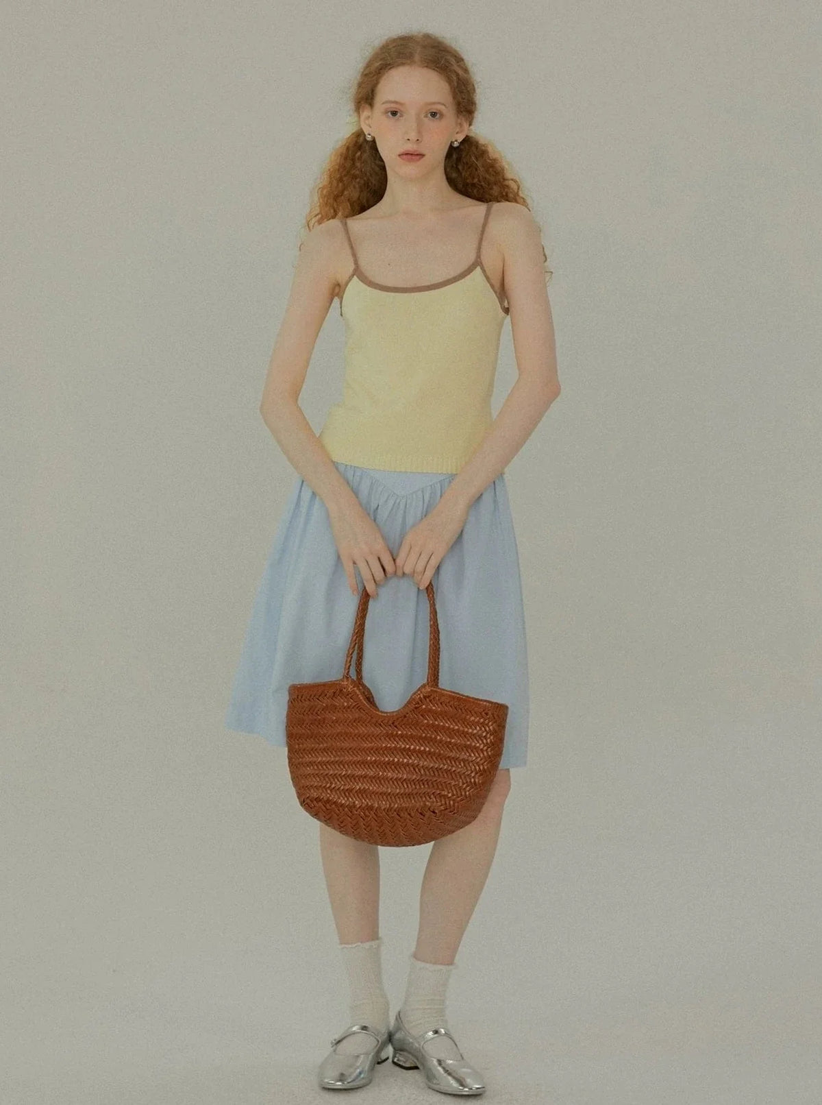 French Contrast Knit Vest Top