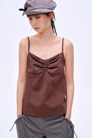 French Curved Pleated Camisole