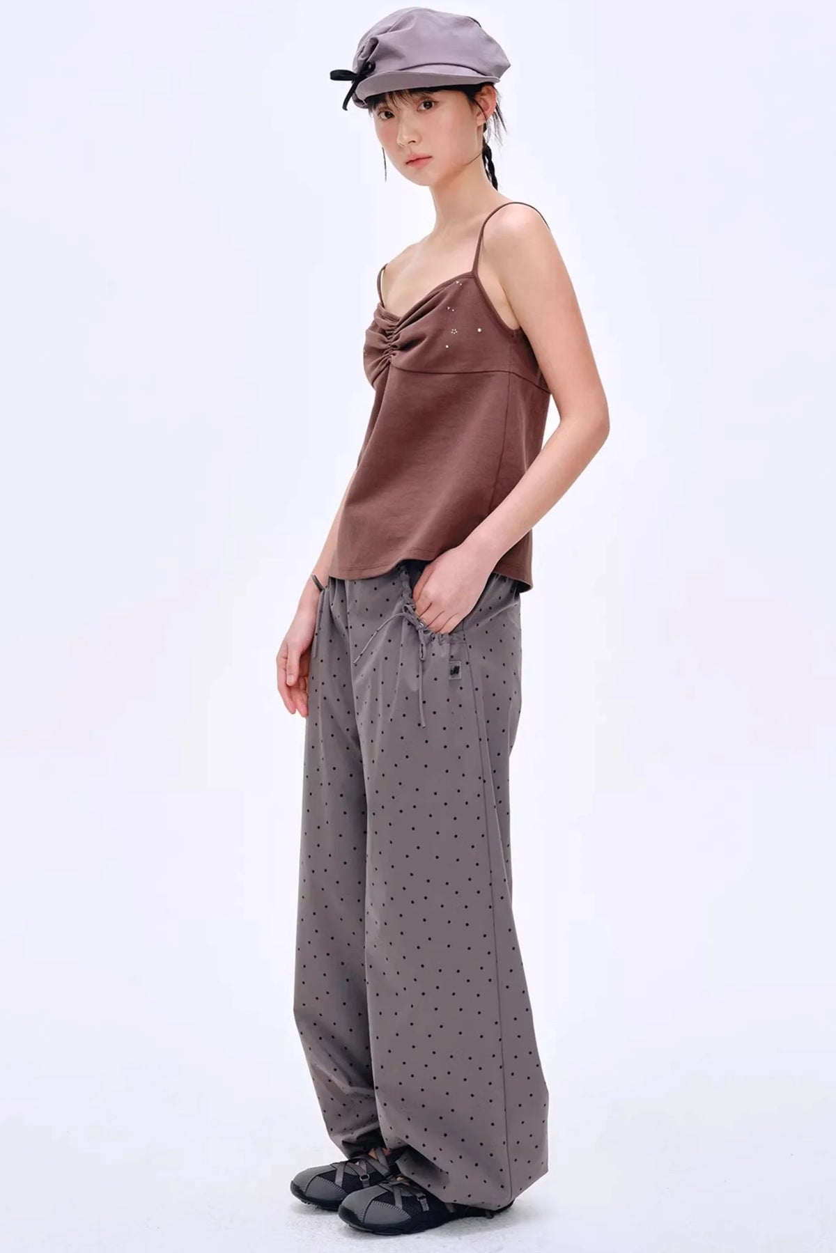 French Curved Pleated Camisole