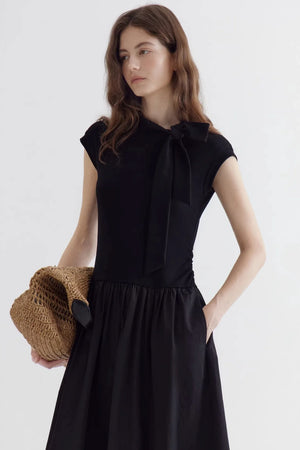 French Drapey Patchwork Dress