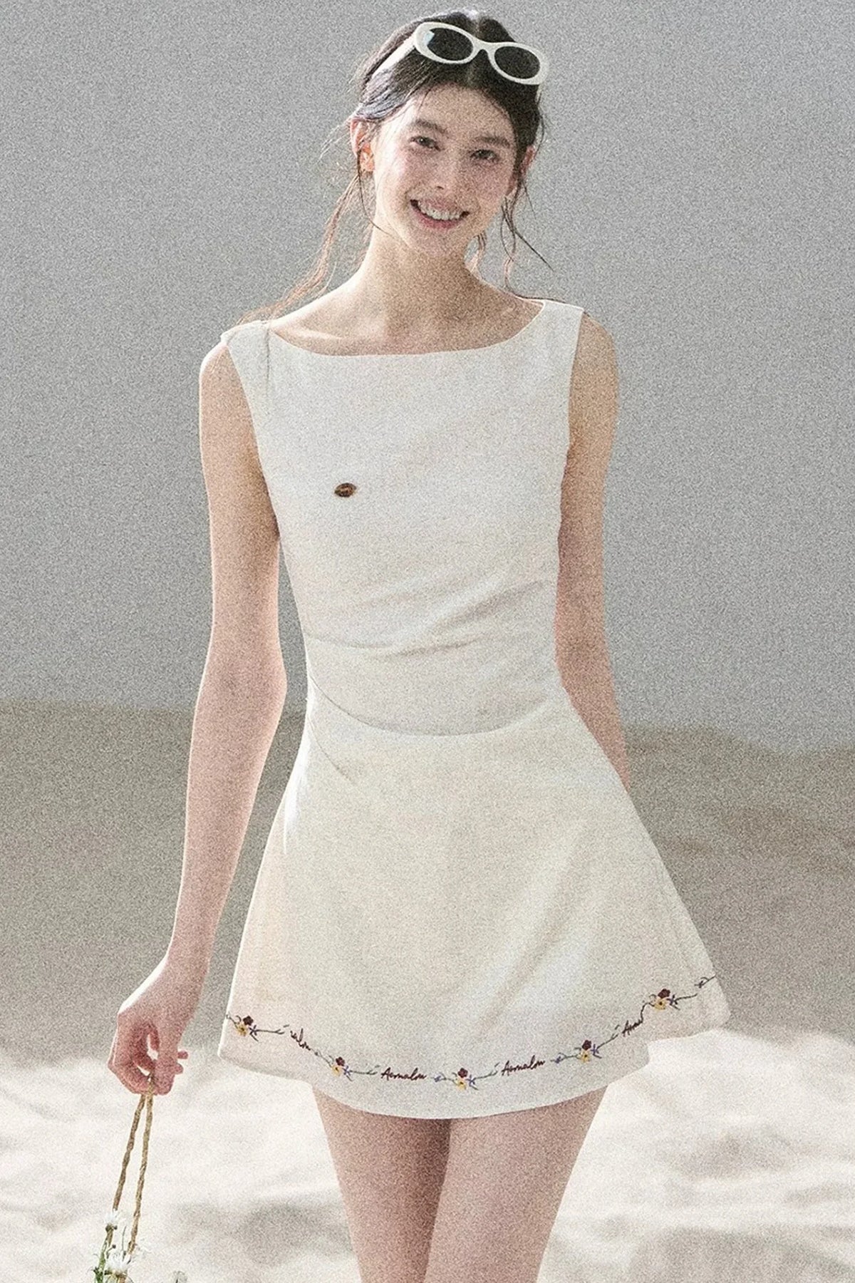 French Embroidery A-Line Dress