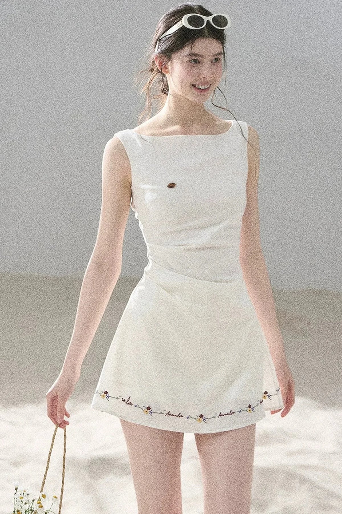 French Embroidery A-Line Dress
