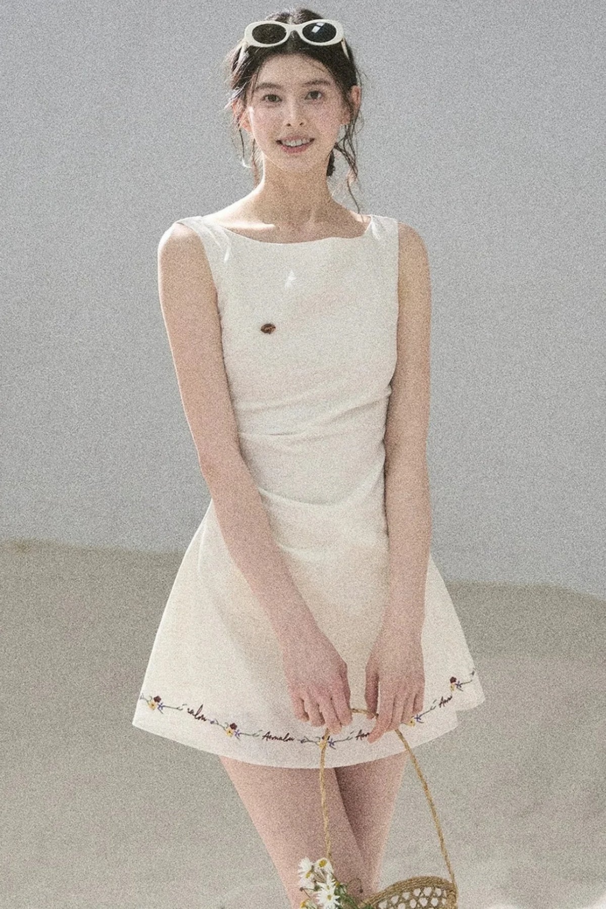 French Embroidery A-Line Dress