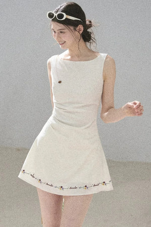 French Embroidery A-Line Dress