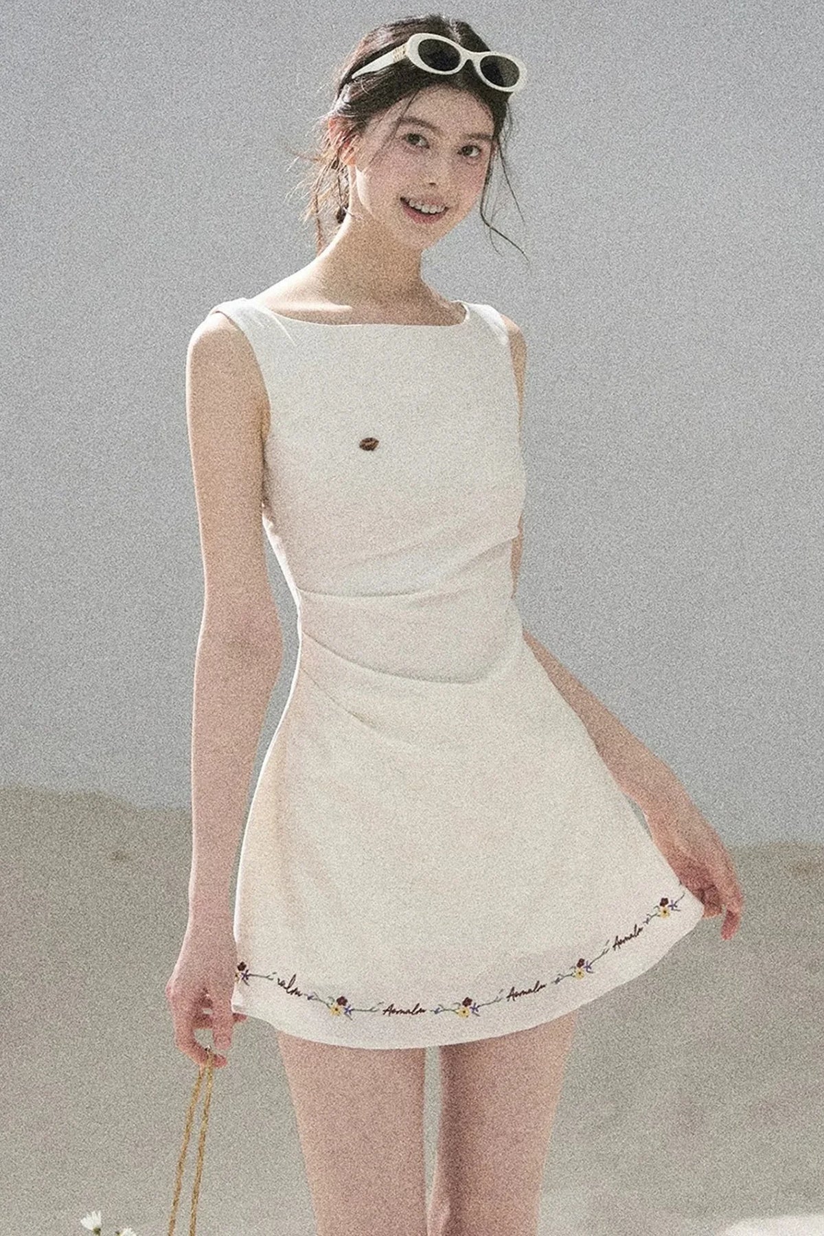 French Embroidery A-Line Dress