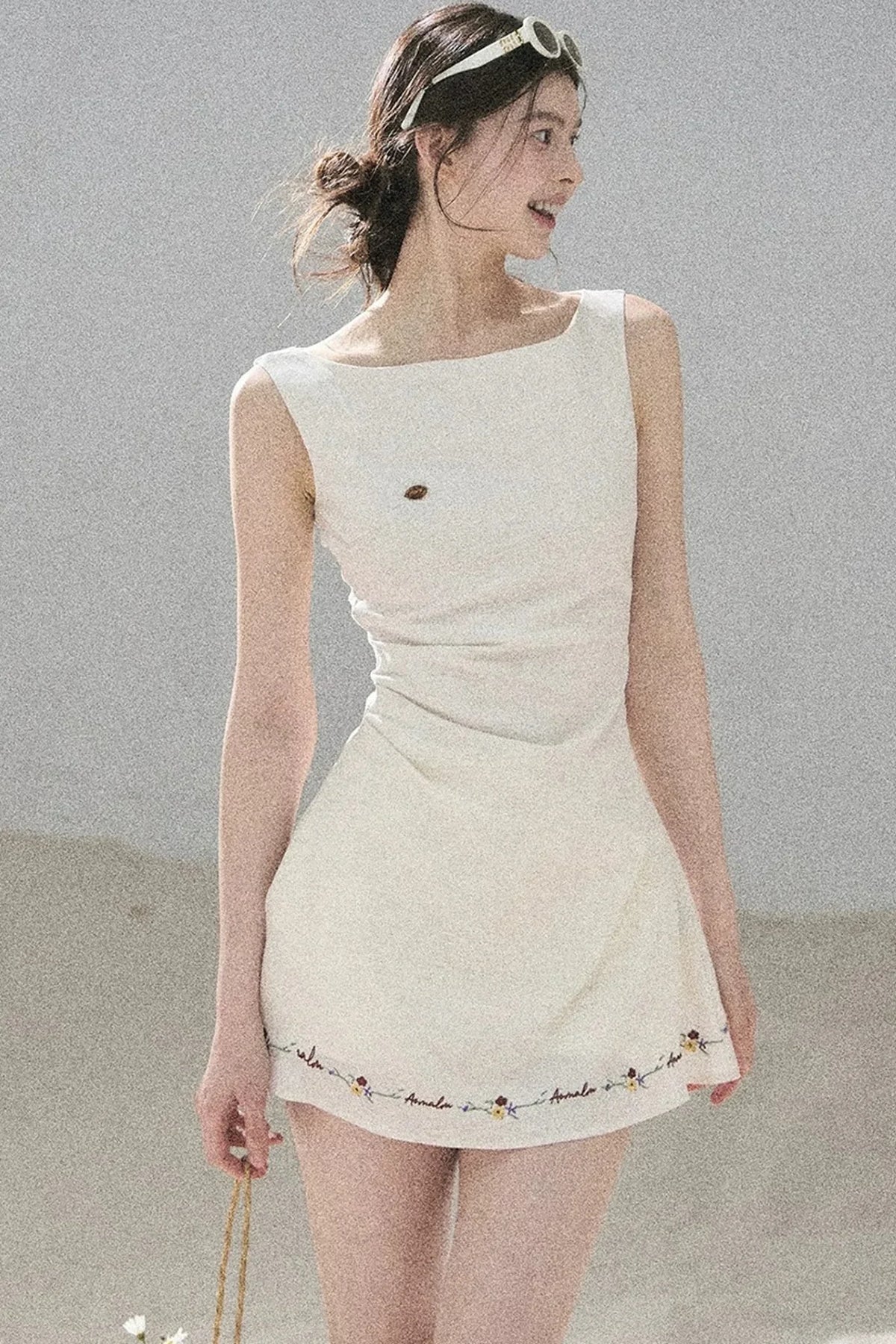 French Embroidery A-Line Dress