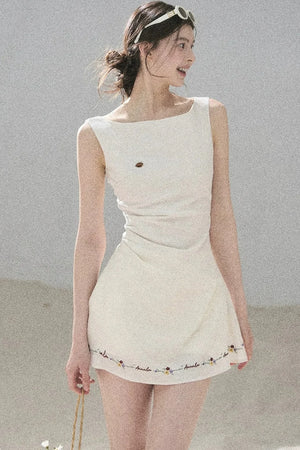 French Embroidery A-Line Dress