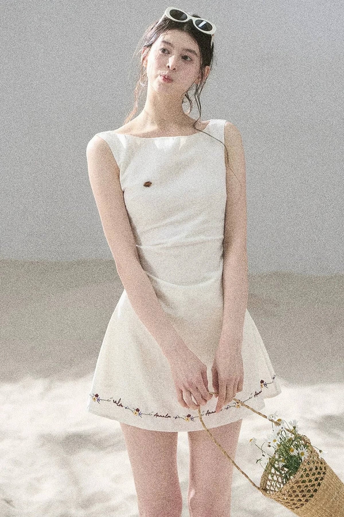 French Embroidery A-Line Dress