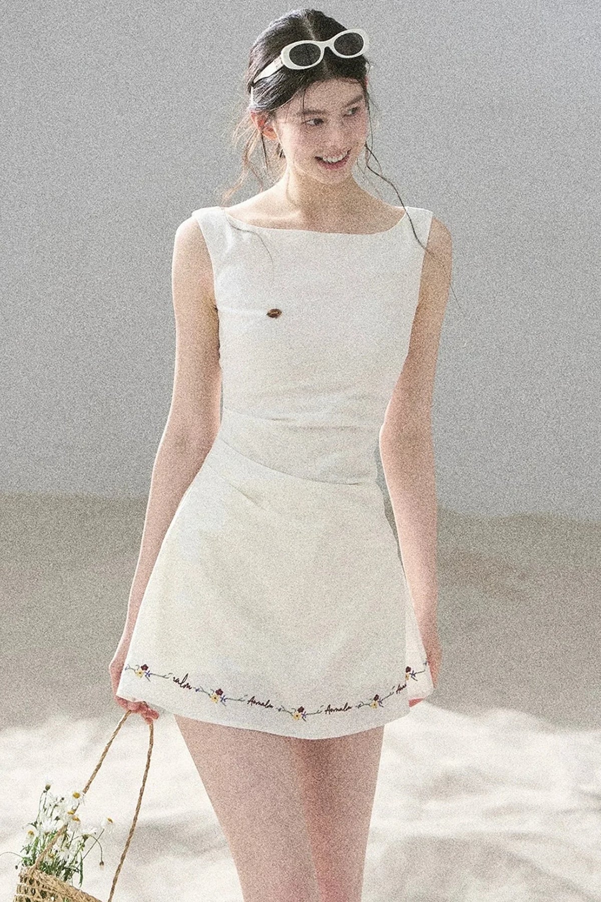 French Embroidery A-Line Dress