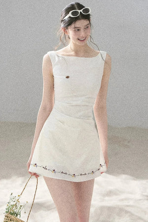 French Embroidery A-Line Dress