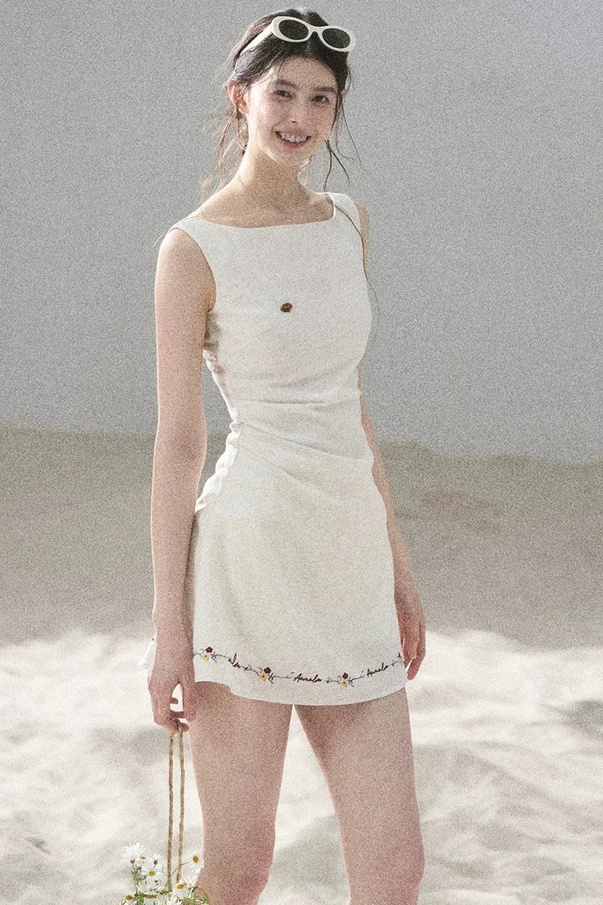 French Embroidery A-Line Dress