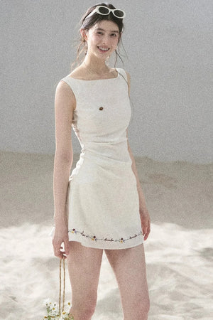 French Embroidery A-Line Dress